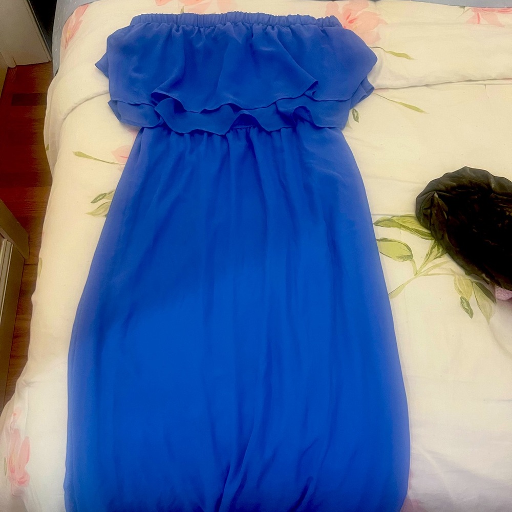 Bar III strapless ruffle dress